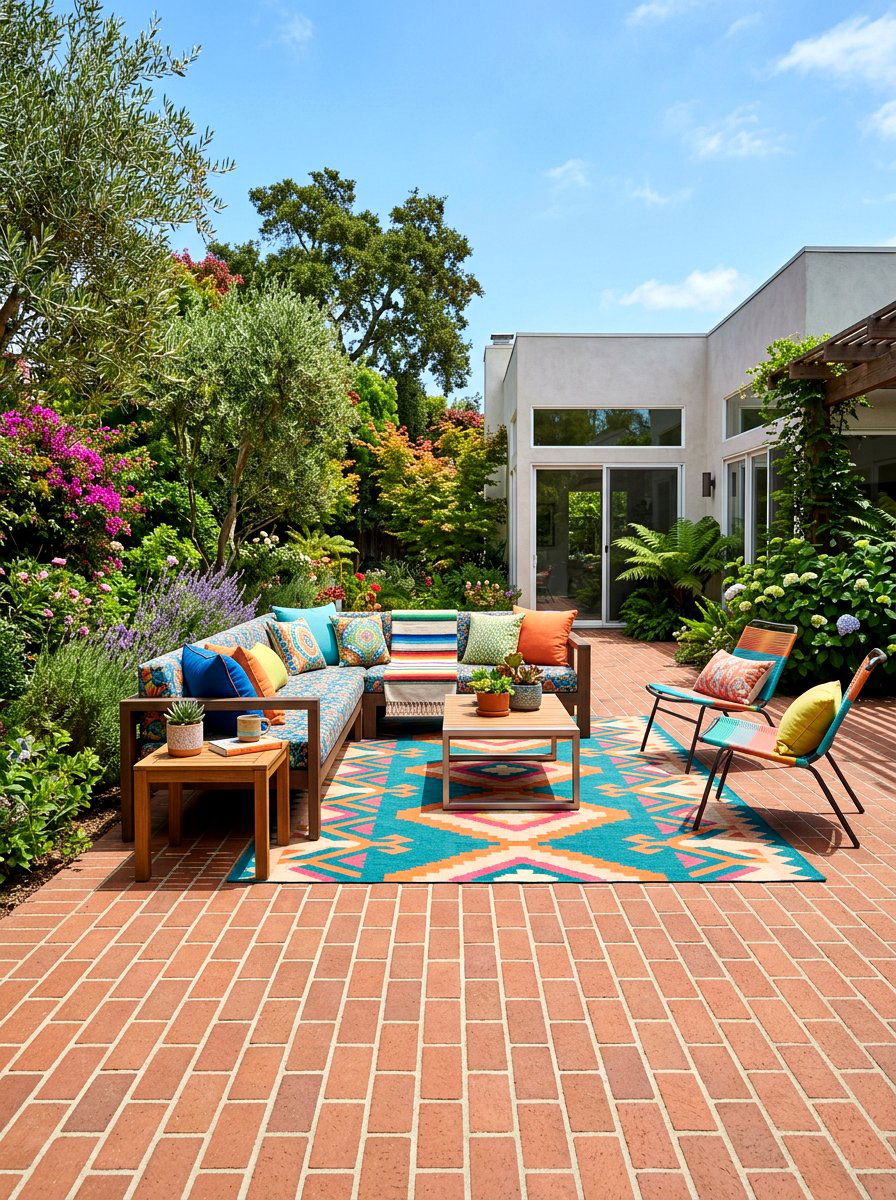 Running Bond Brick - 30 brick patio ideas