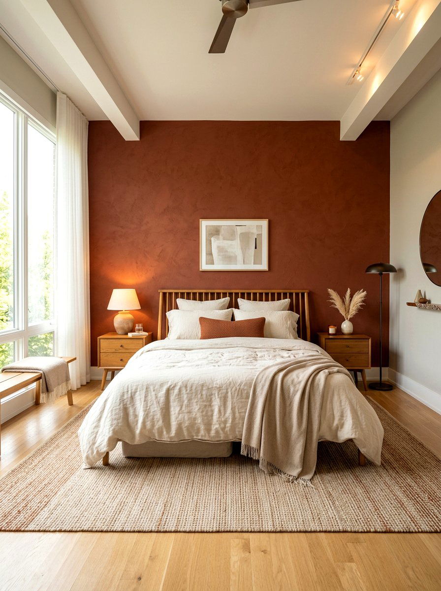 Rust Accent Wall Bedroom - 30 rust color decor ideas