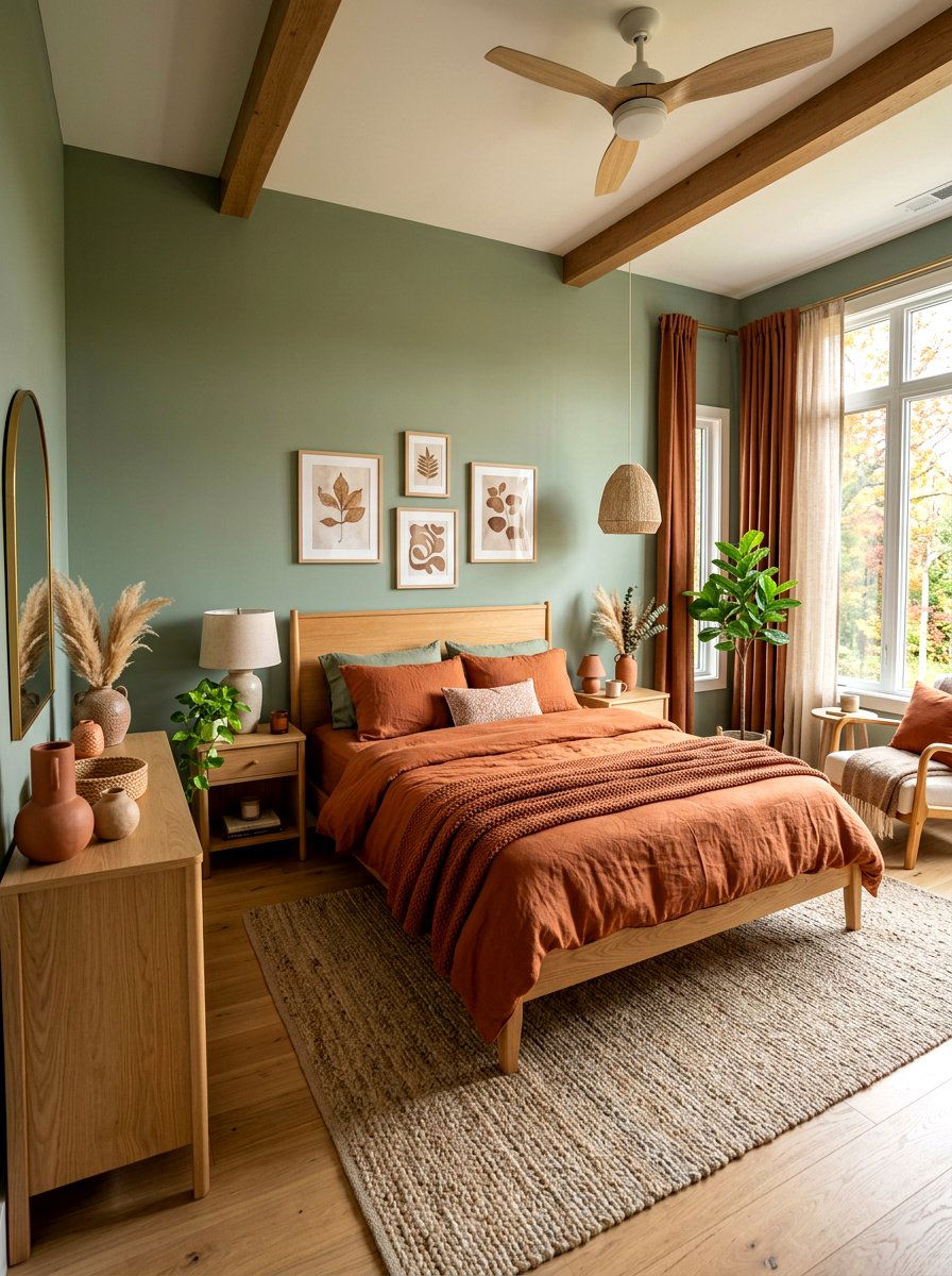 Rust And Sage Bedroom - 30 bedroom color scheme ideas