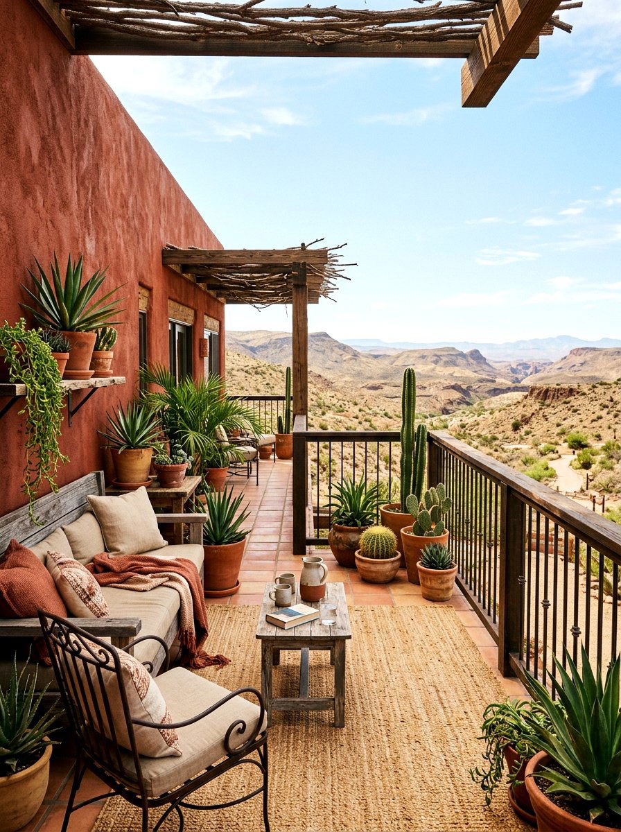 Rust And Sand Balcony Space - 30 color blocked room ideas