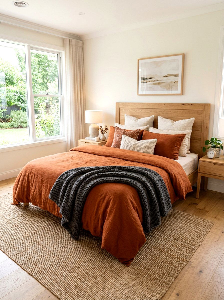 Rust Bedding Set - 30 rust color decor ideas
