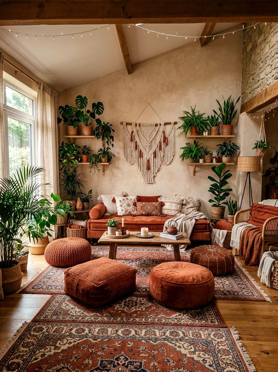 Rust Bohemian Lounge - 30 rust color decor ideas