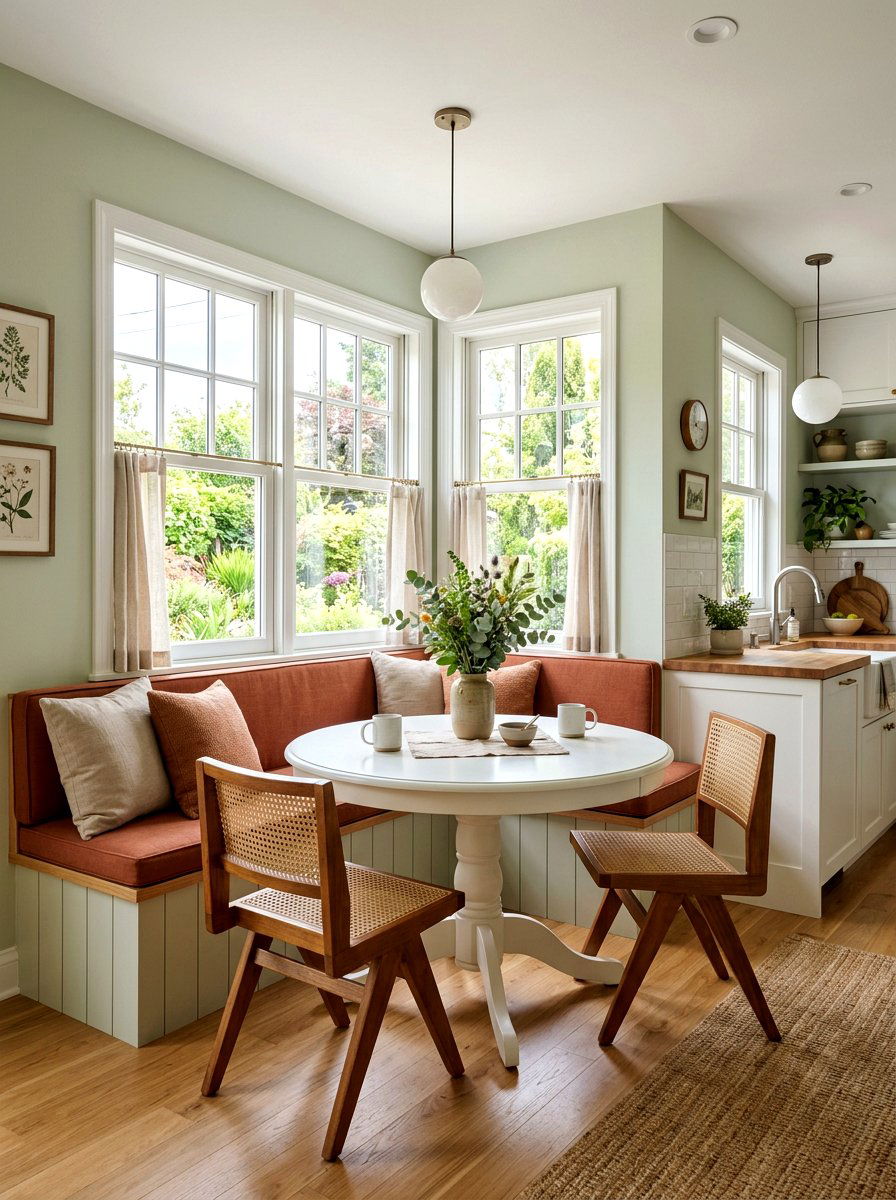 Rust Breakfast Nook - 30 rust color decor ideas
