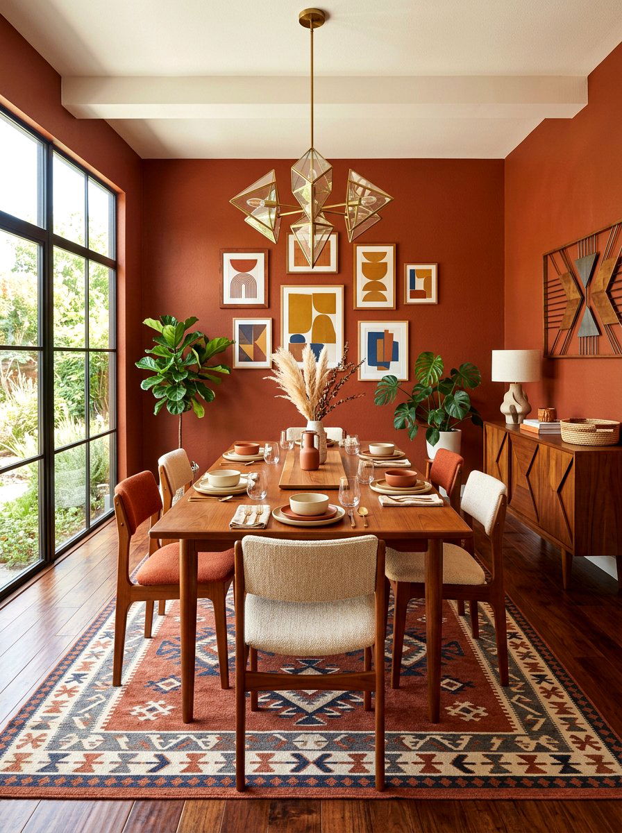 Rust Dining Room - 30 saturated dining room ideas