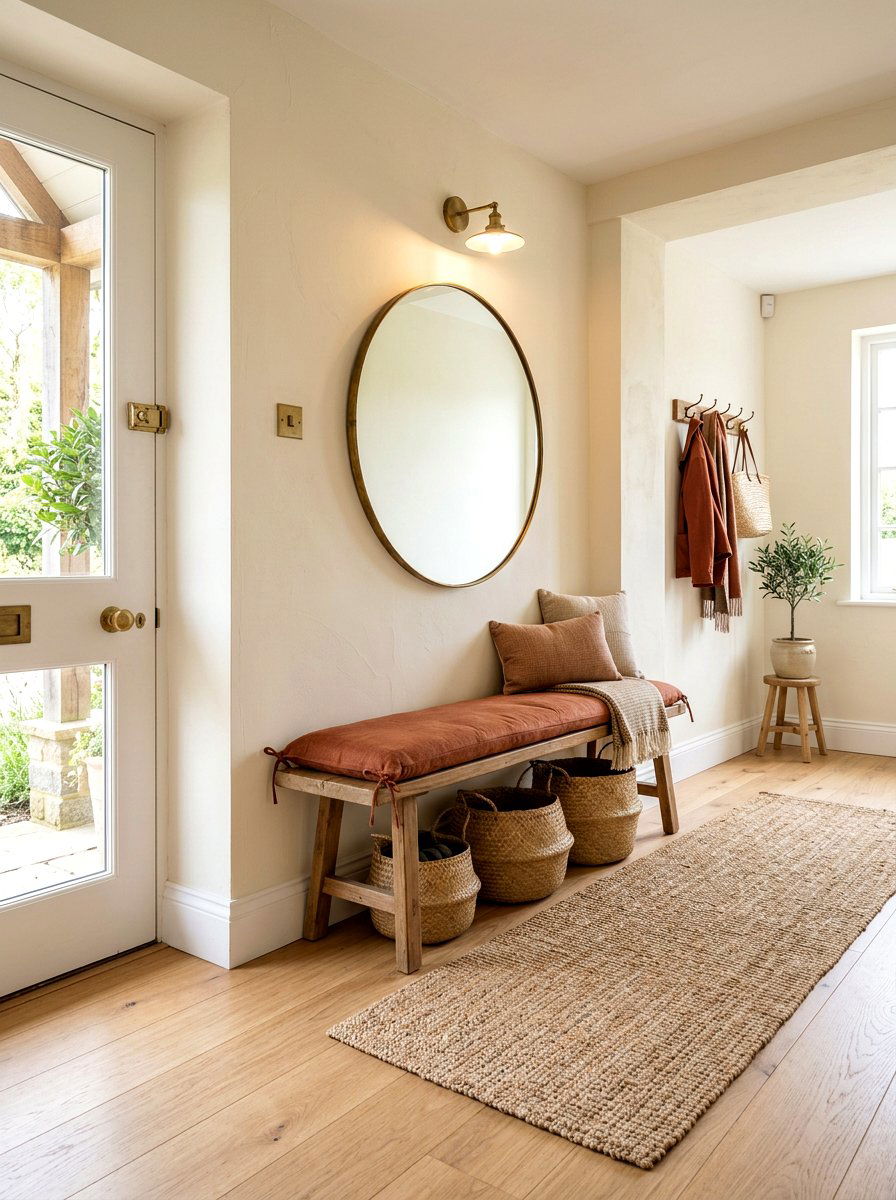 Rust Entryway Bench - 30 rust color decor ideas