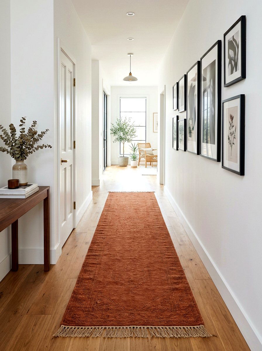 Rust Hallway Runner - 30 rust color decor ideas