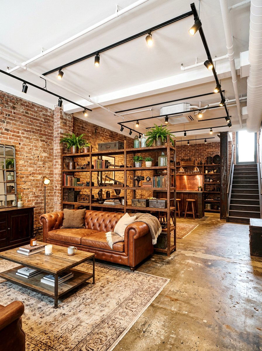 Rust Industrial Basement - 30 rust color decor ideas