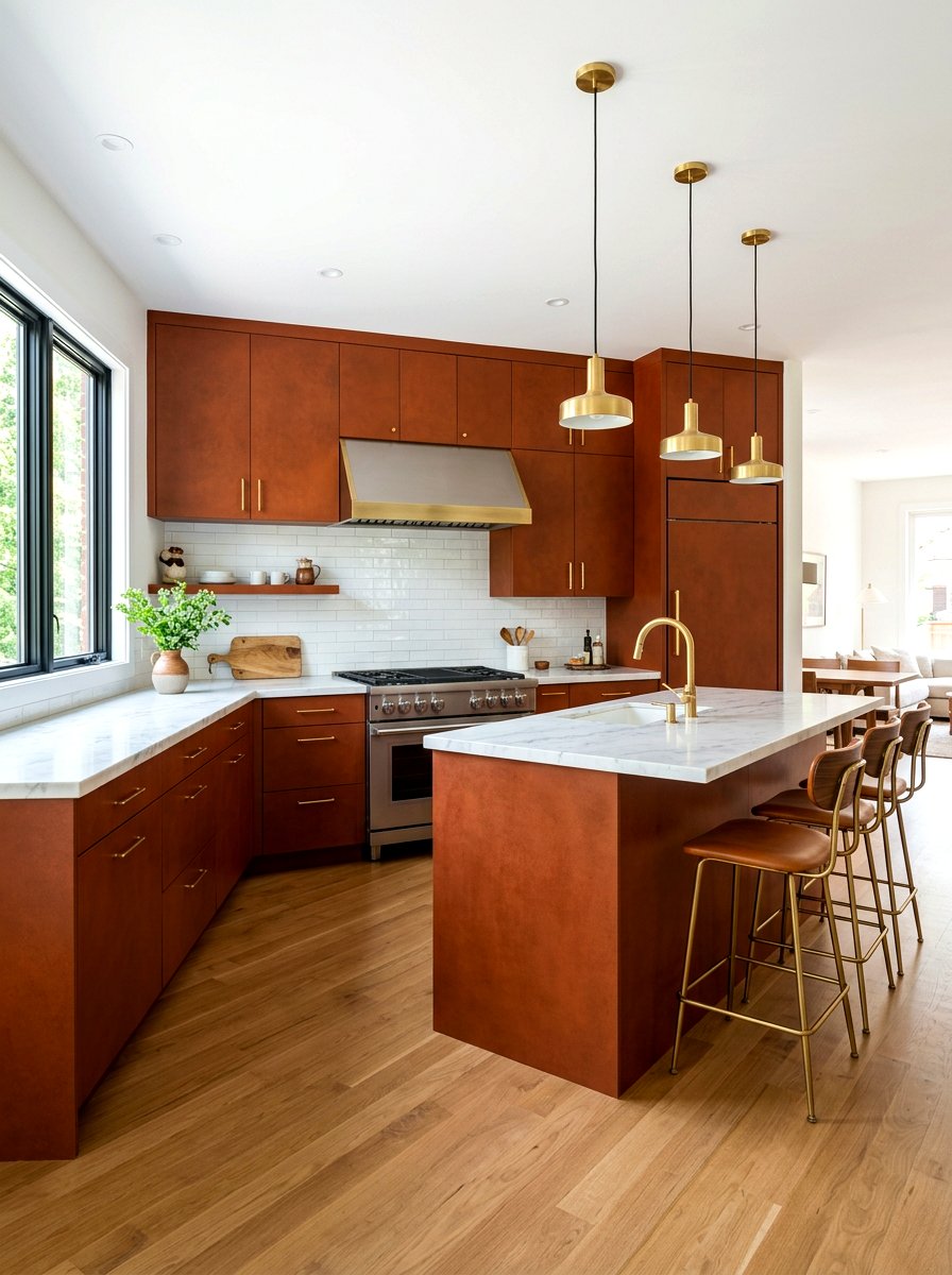 Rust Kitchen Cabinetry - 30 rust color decor ideas