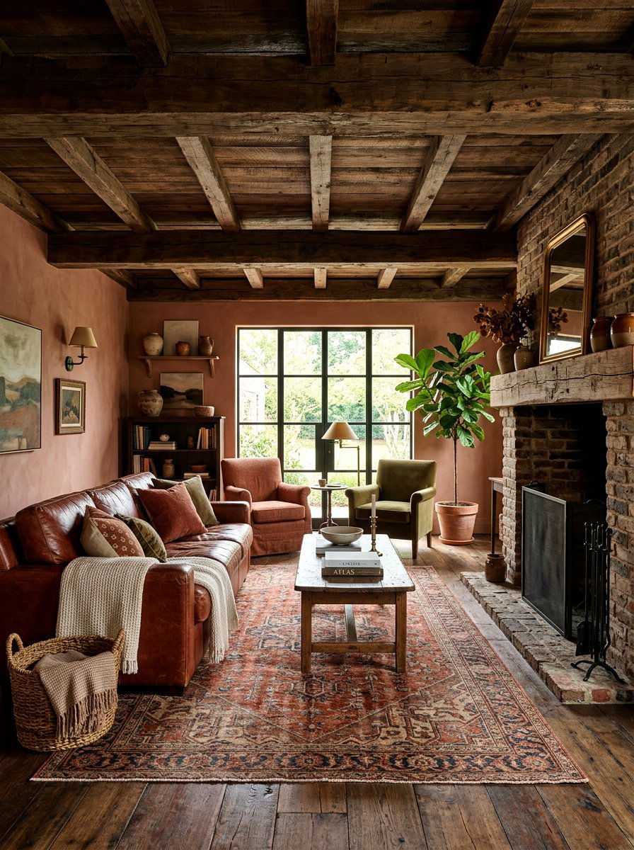 Rust Living Room - 30 tonal living room ideas