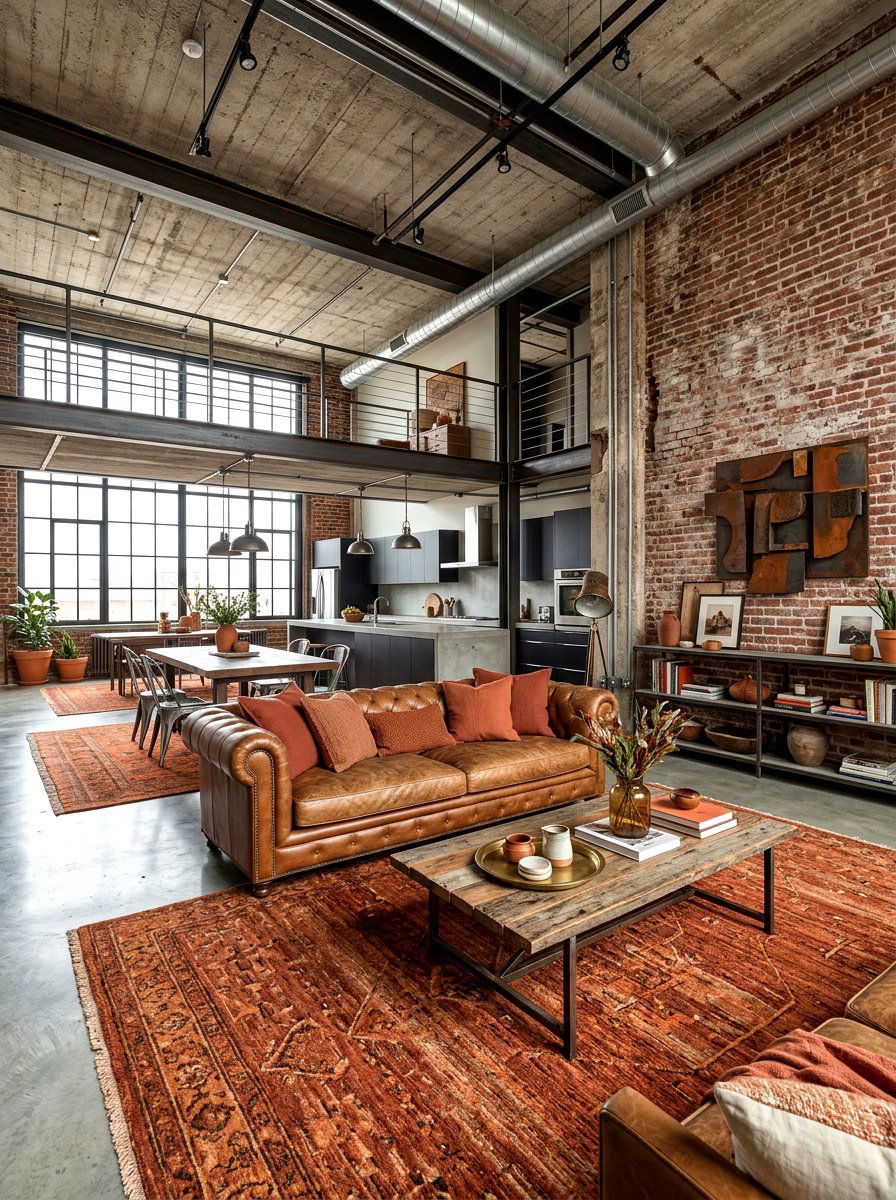 Rust Modern Loft - 30 rust color decor ideas
