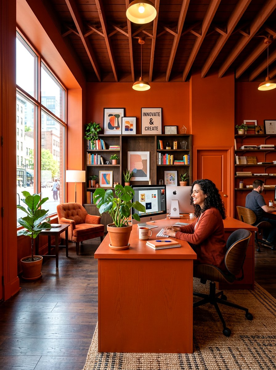 Rust Office - 30 color drenched office ideas
