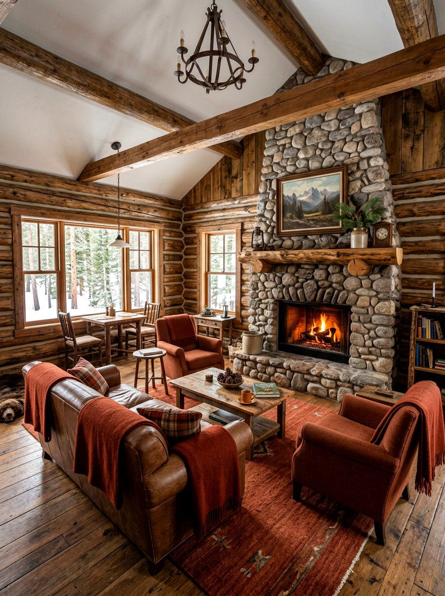 Rust Rustic Cabin Interior - 30 rust color decor ideas