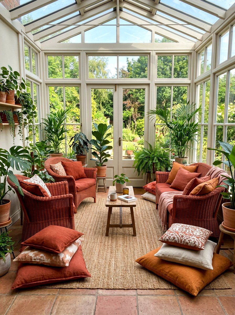 Rust Sunroom Seating - 30 rust color decor ideas