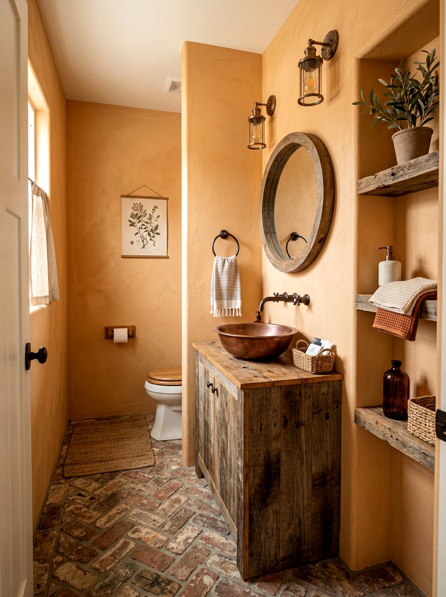 Rustic Apricot Powder Room - 30 apricot powder room ideas