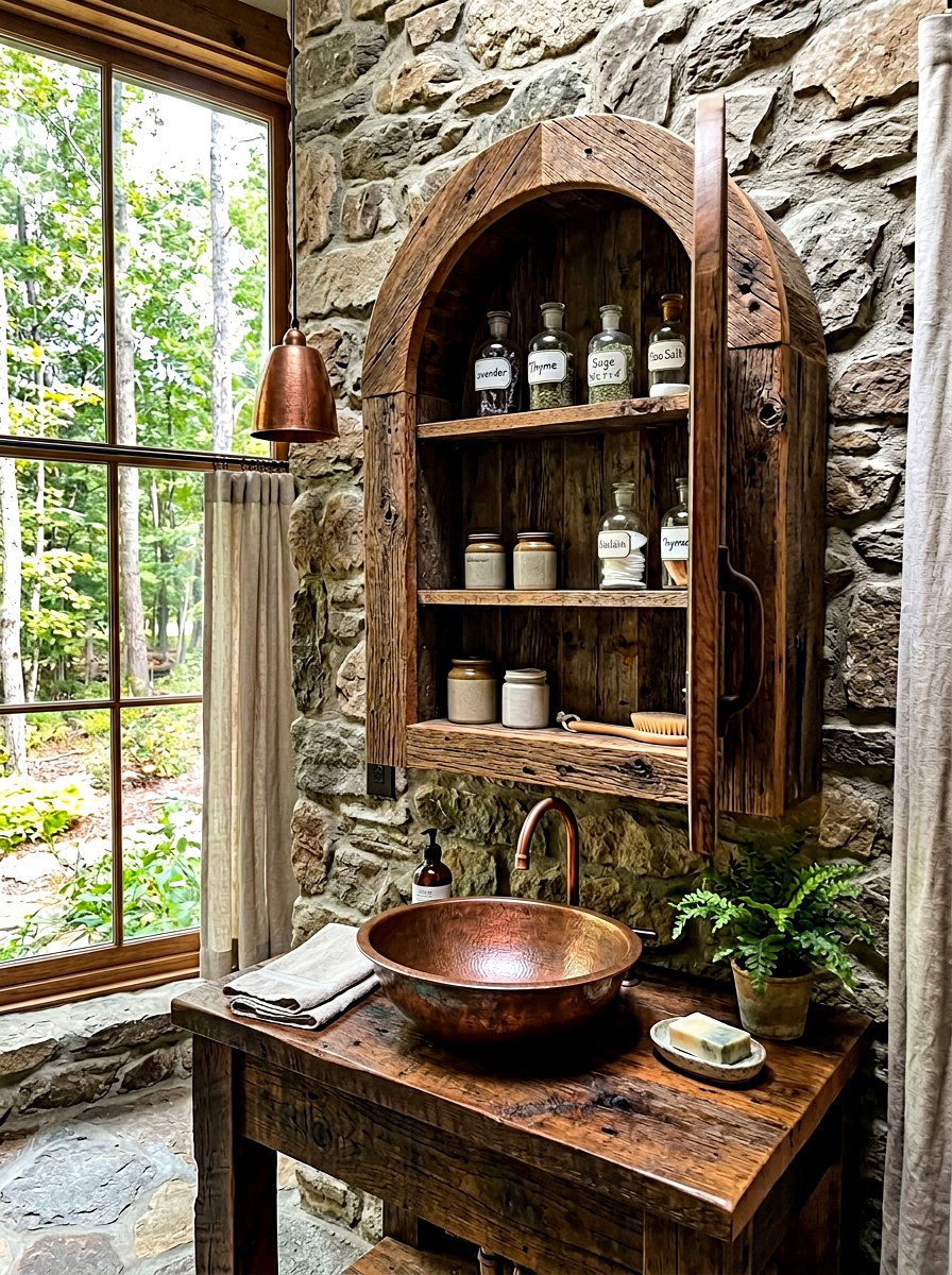 Rustic Arched Medicine Cabinet - 30 arched medicine cabinet ideas