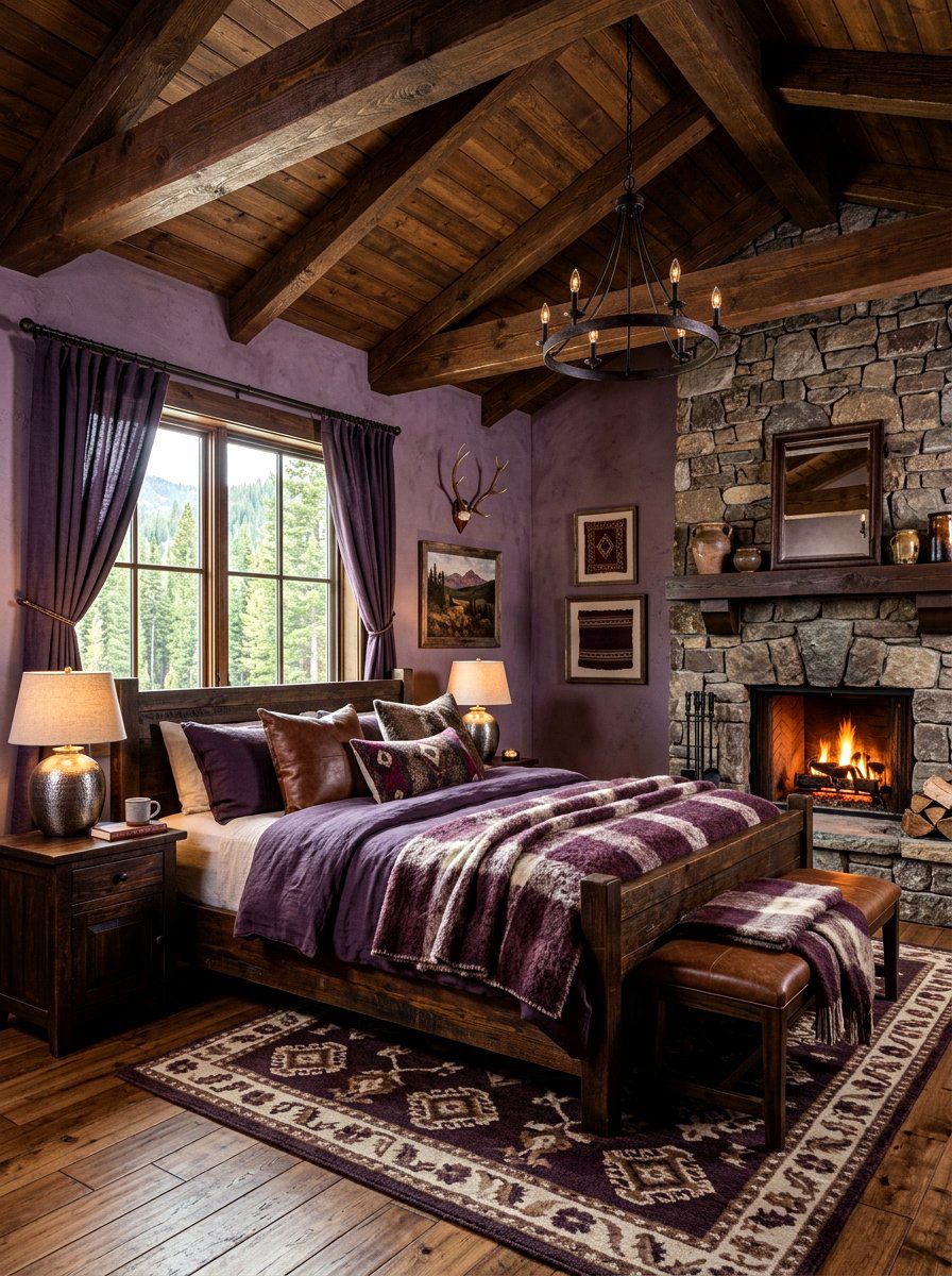 Rustic Aubergine Bedroom - 30 aubergine bedroom ideas