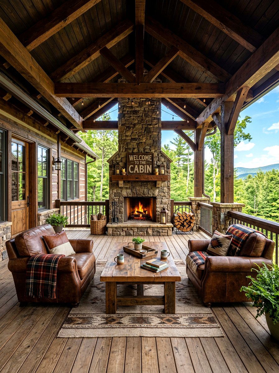 Rustic Back Porch - 30 porch gathering ideas