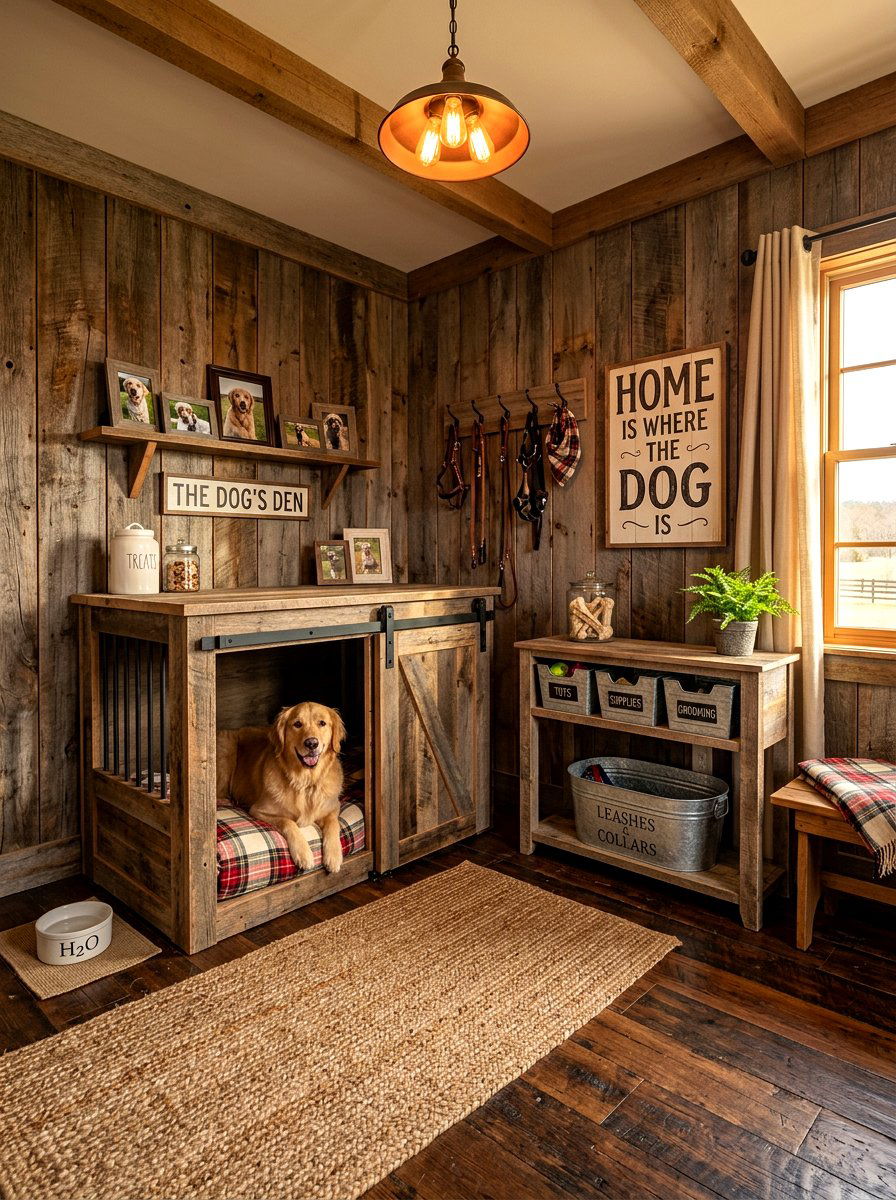 Rustic Barn Wood Dog Room - 30 dog room ideas