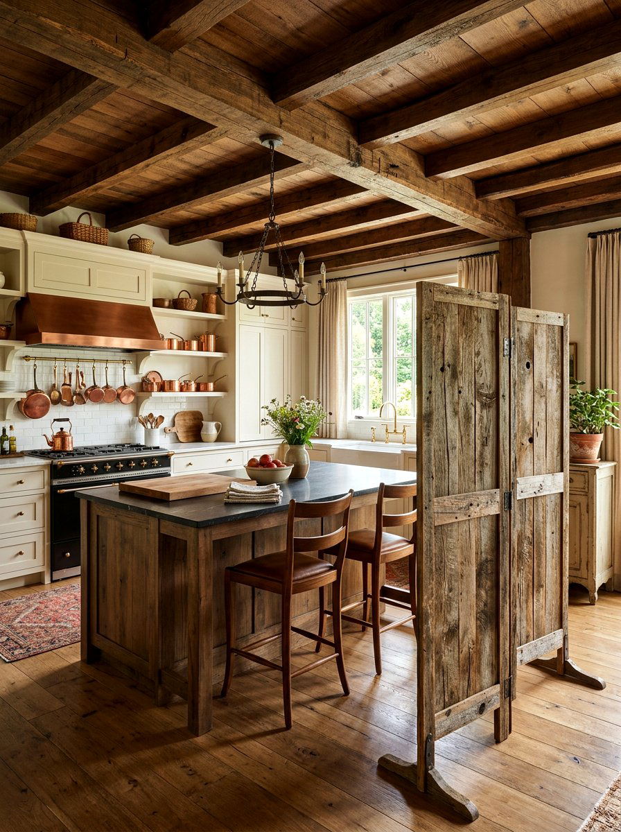 Rustic Barn Wood Screen - 30 folding screen ideas