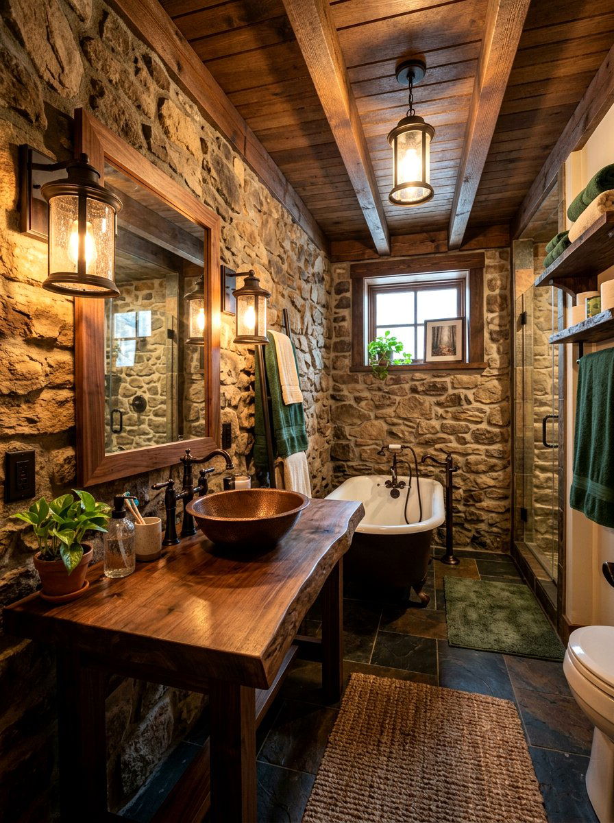 Rustic Basement Bathroom - 30 basement bathroom ideas