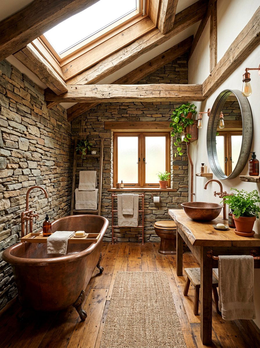 Rustic Bathroom Skylight - 30 shower skylight ideas