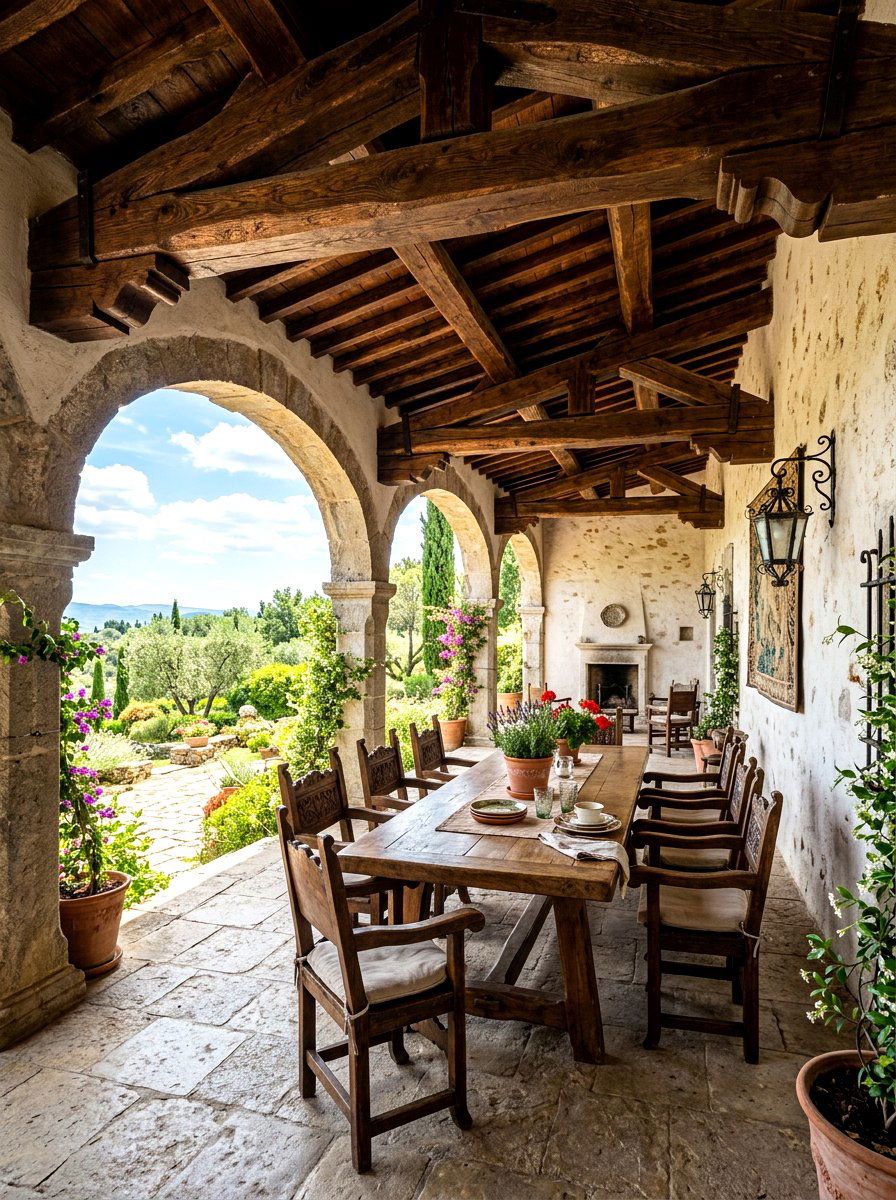 Rustic Beam - 30 loggia ideas