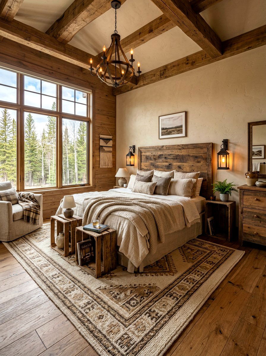 Rustic Beige Bedroom - 30 cream and beige bedroom ideas