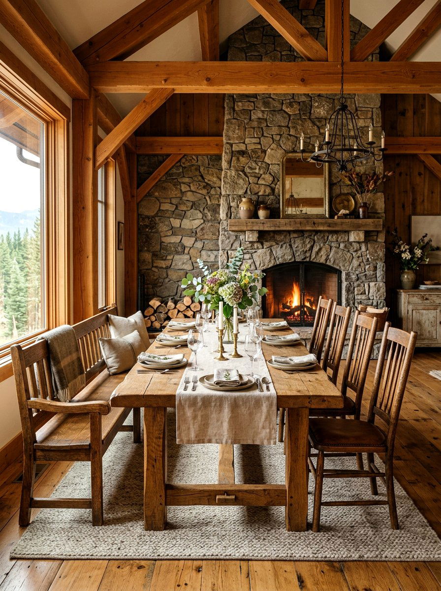 Rustic Bench Seating - 30 statement dining chairs ideas