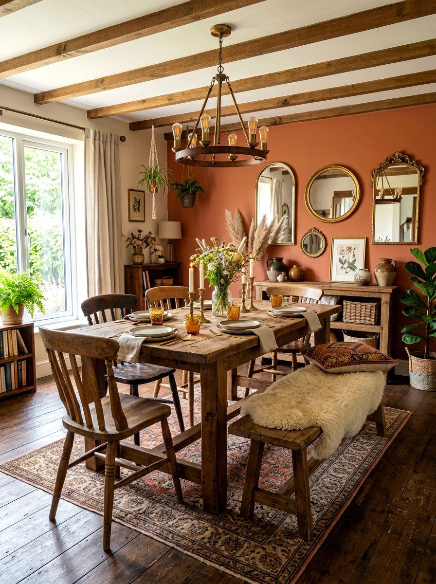 Rustic Boho Dining Room - 30 boho dining room ideas