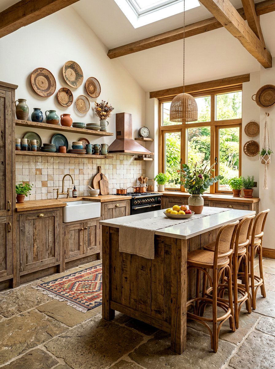 Rustic Boho Kitchen - 30 boho kitchen ideas