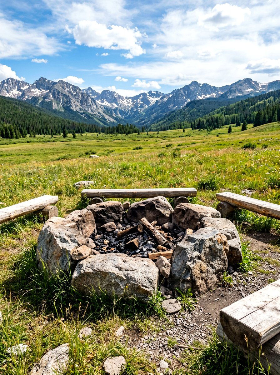 Rustic Boulder Fire Pit - 30 stone fire pit ideas