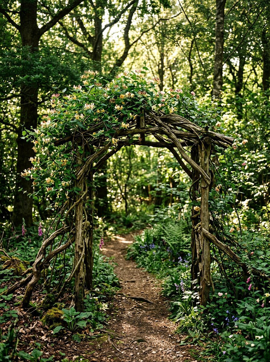 Rustic Branch Arbor - 30 garden arbor ideas