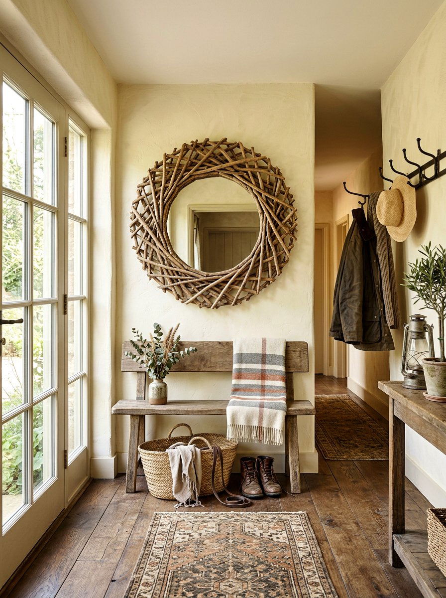 Rustic Branch Mirror Frame - 30 branch decor ideas