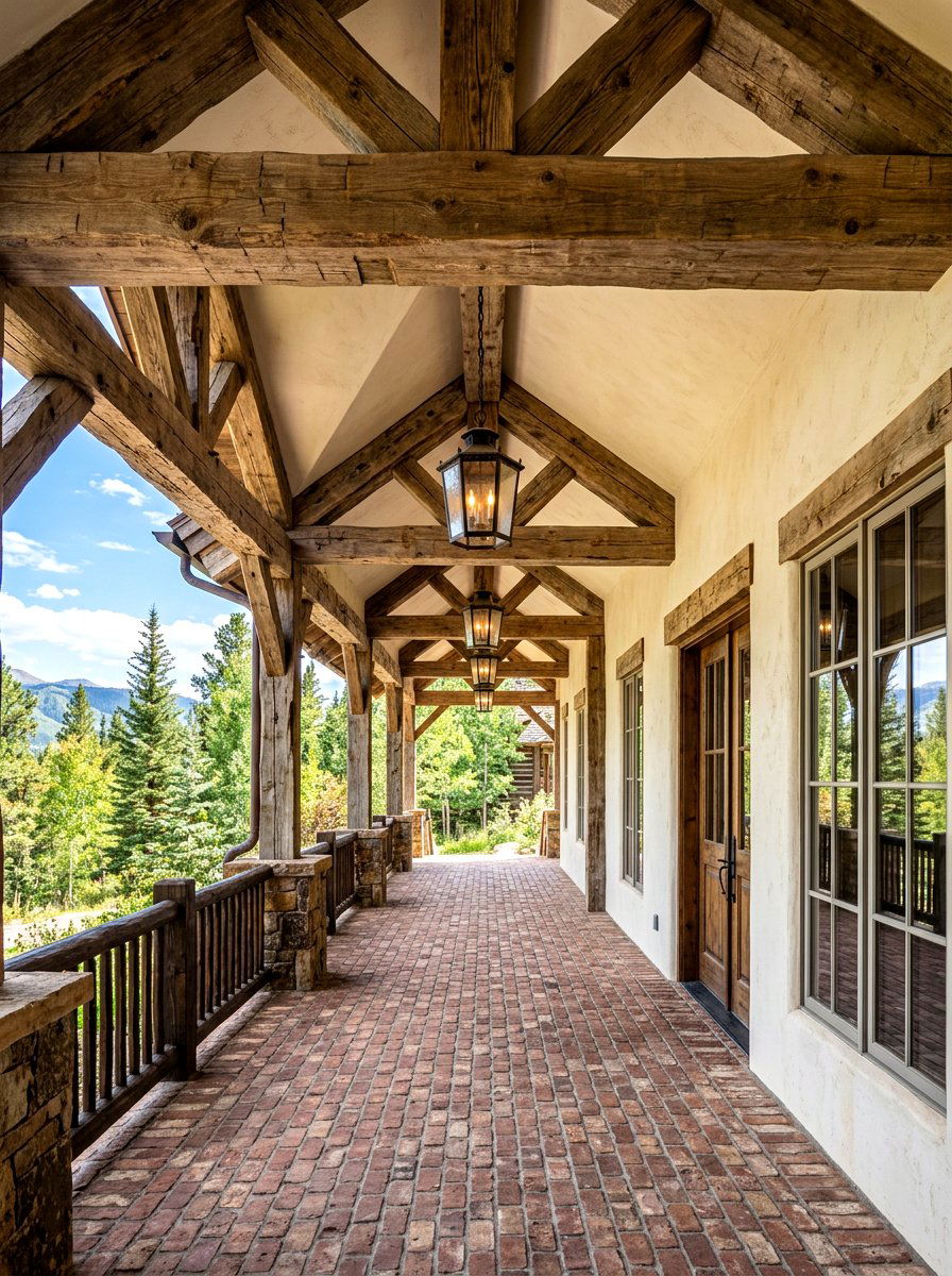 Rustic Breezeway Beam - 30 breezeway decor ideas