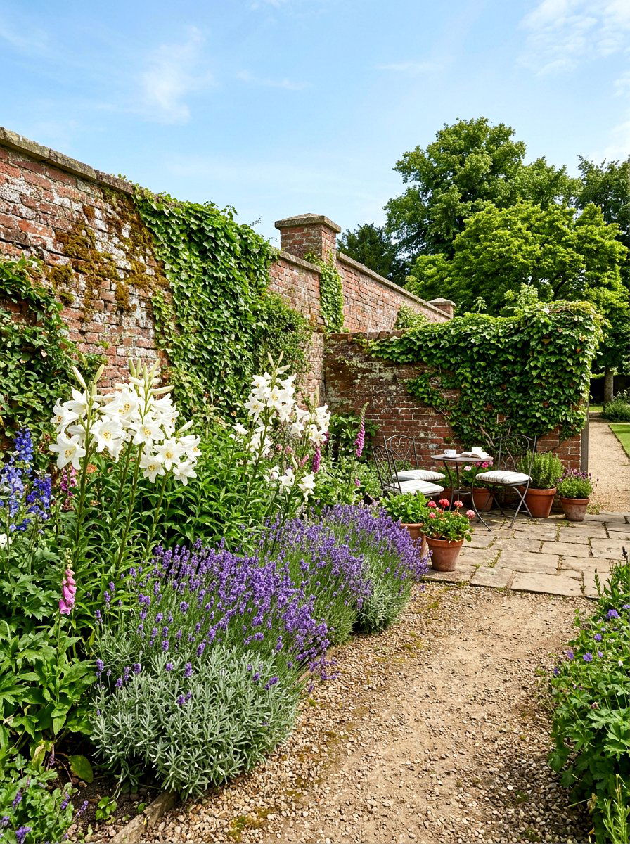 Rustic Brick Garden Wall - 30 secret garden ideas