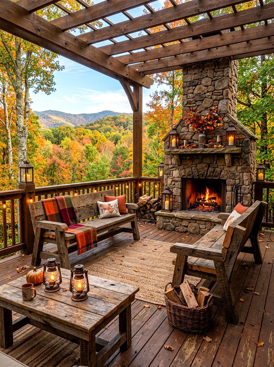 Rustic Brown Deck - 30 wood stain deck ideas