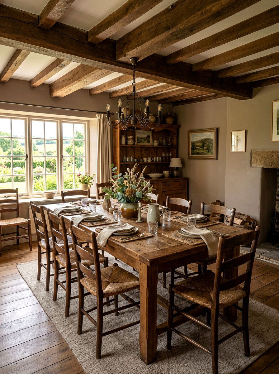 Rustic Brown Dining Room - 30 brown room decor ideas