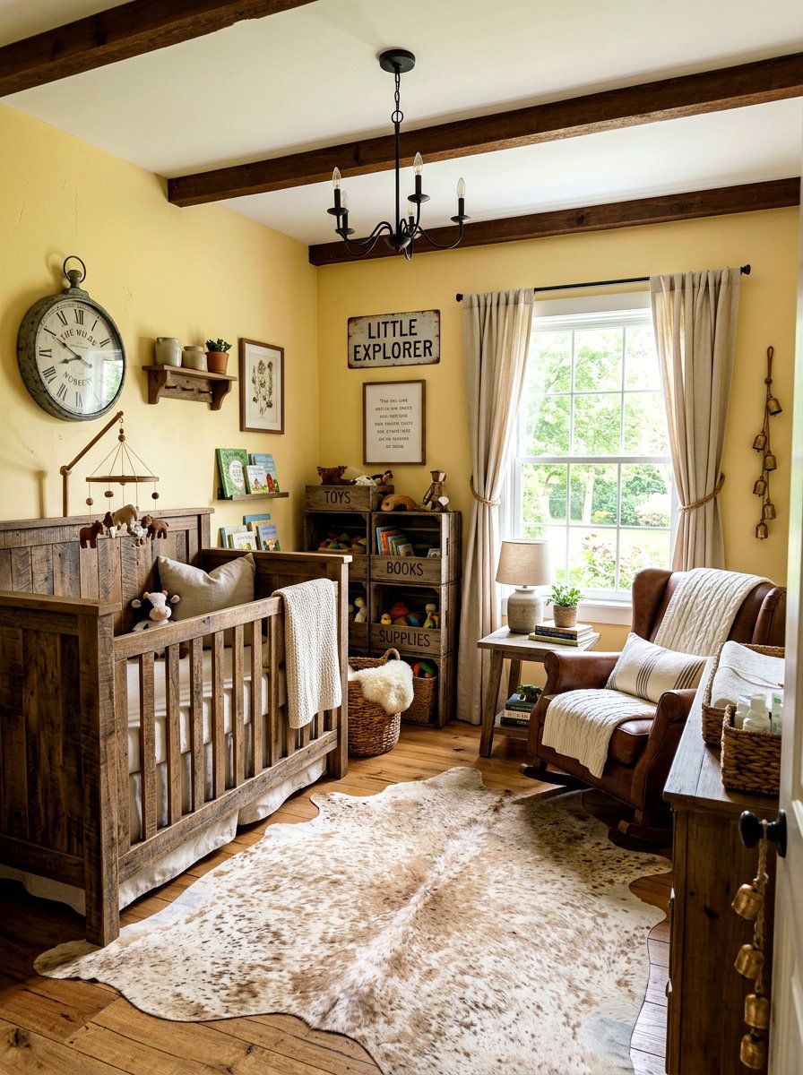Rustic Butter Yellow Nursery - 30 butter yellow nursery ideas