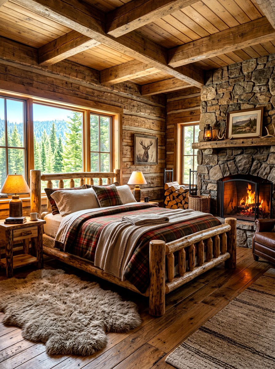 Rustic Cabin Bedroom - 30 aesthetic bedroom ideas