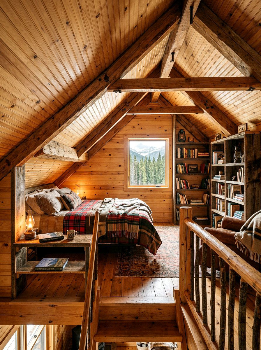 Rustic Cabin Loft Beadboard - 30 beadboard ceiling ideas