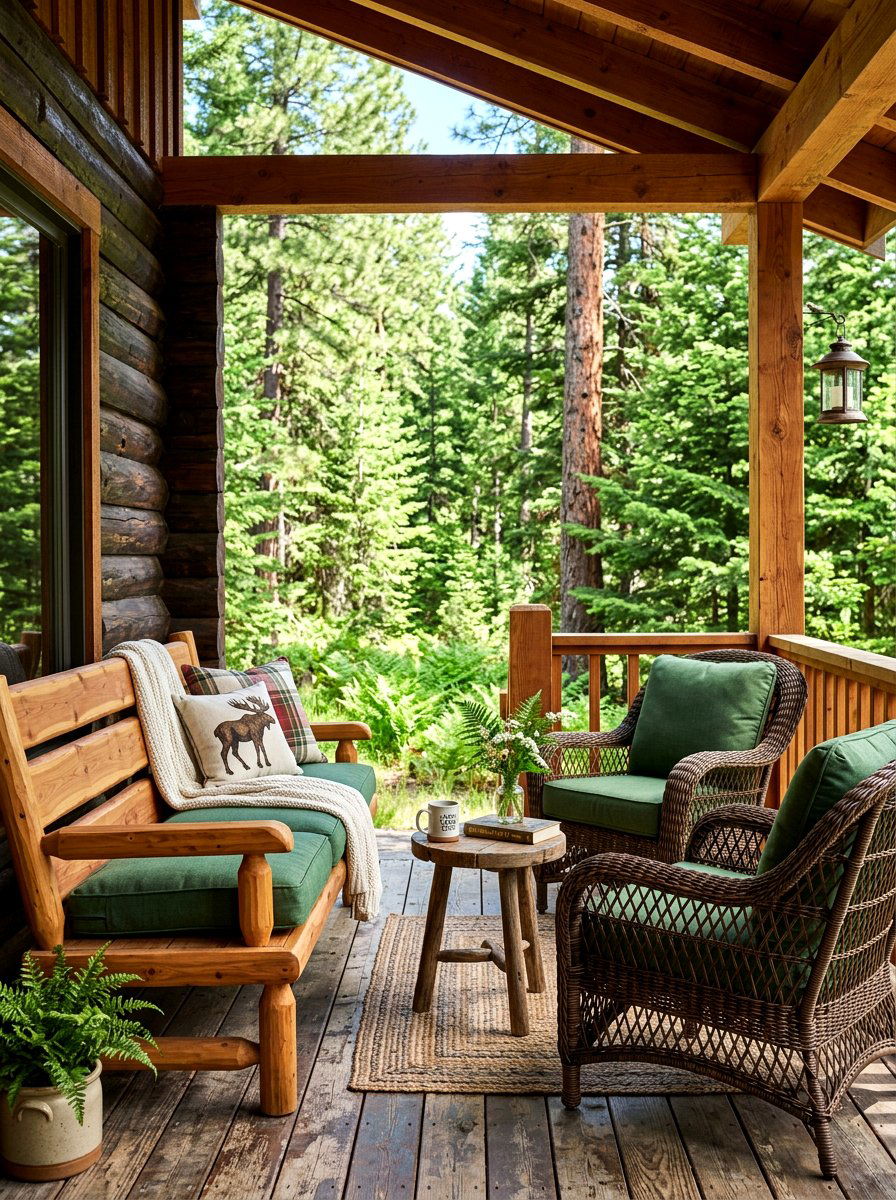 Rustic Cabin Porch Furniture - 30 cabin front porch ideas