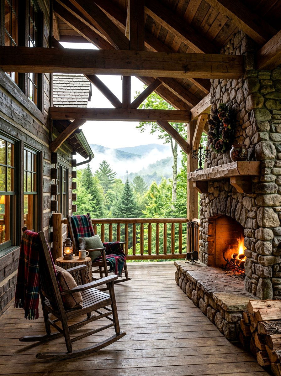 Rustic Cabin Porch - 30 back porch ideas