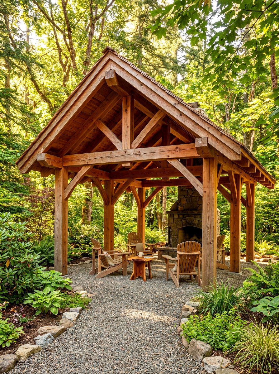 Rustic Cedar Pavilion - 30 porch pavilion ideas