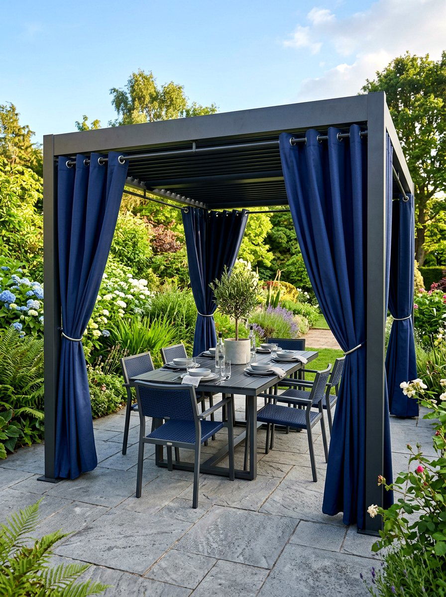 Rustic Cedar Wood Pergola - 30 patio pergola dining ideas