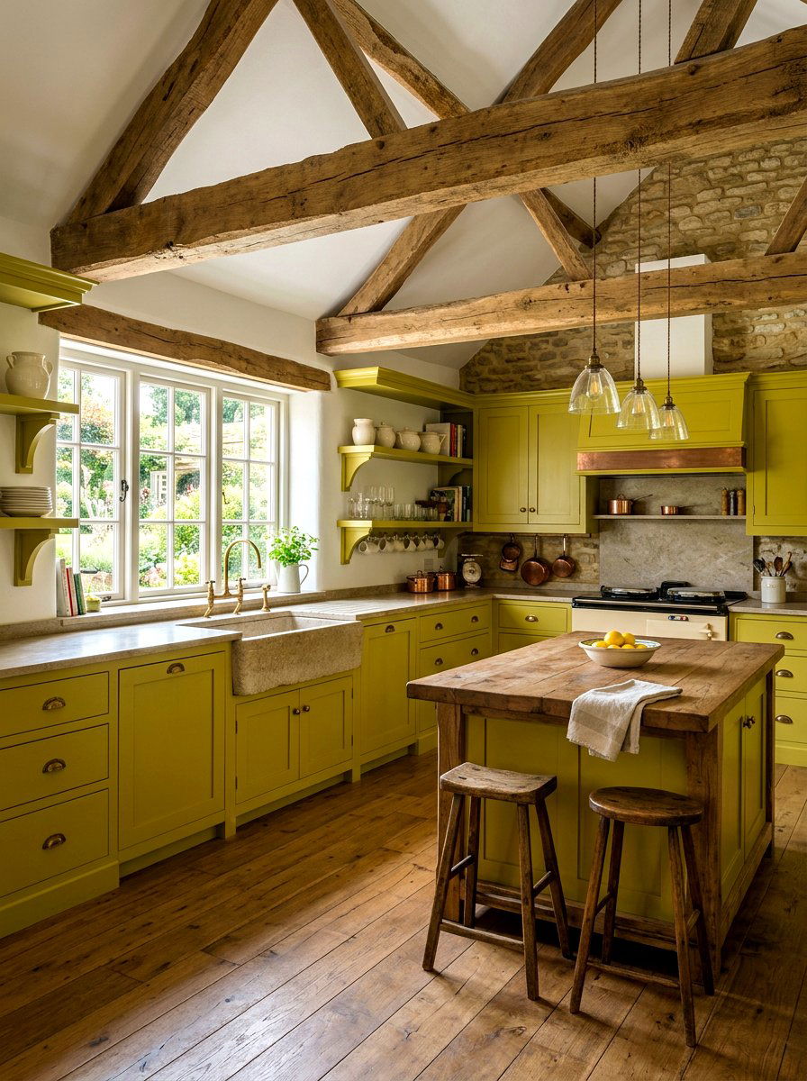 Rustic Chartreuse Kitchen - 30 chartreuse kitchen ideas
