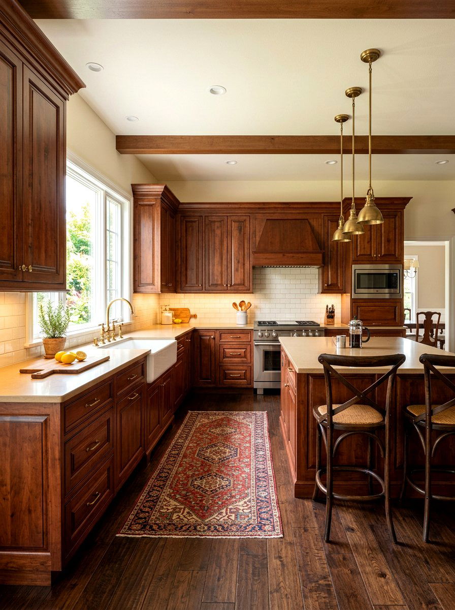 Rustic Cherry Kitchen Cabinets - 30 warm wood kitchen cabinets ideas