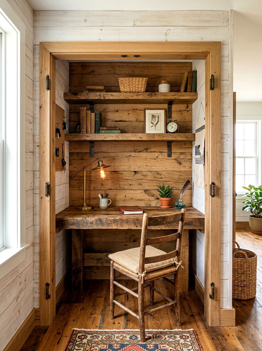 Rustic Closet Office - 30 cloffice ideas