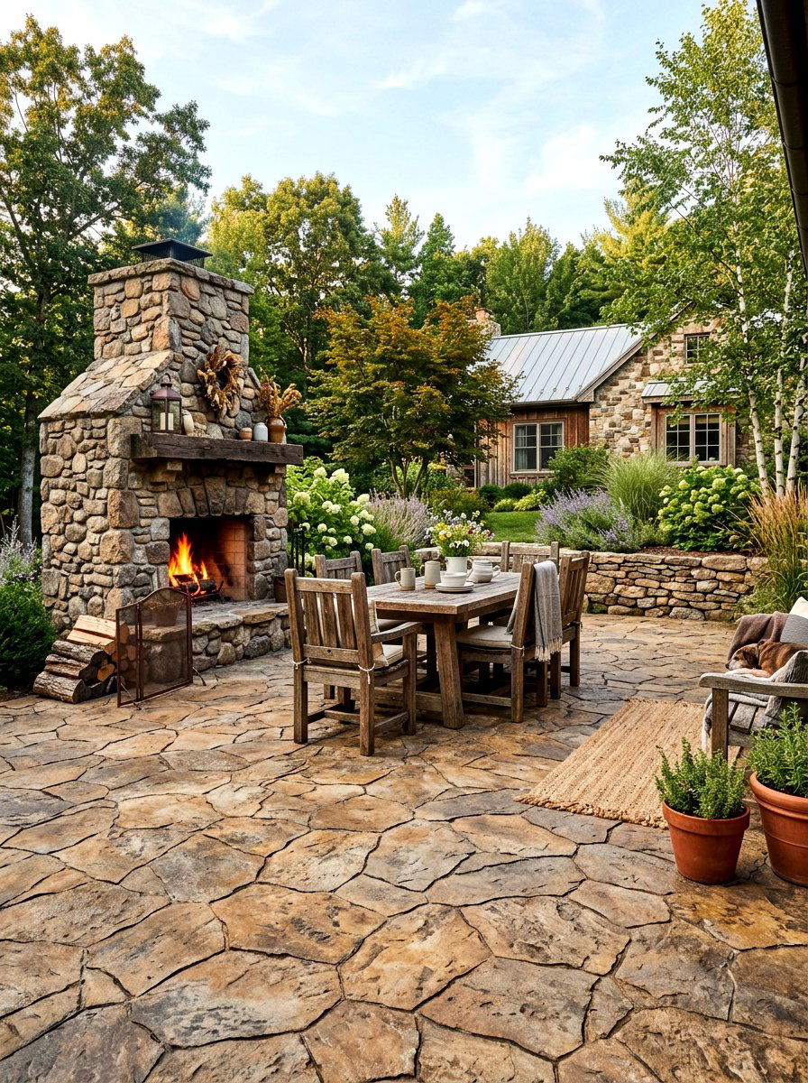 Rustic Concrete Patio - 30 concrete patio ideas