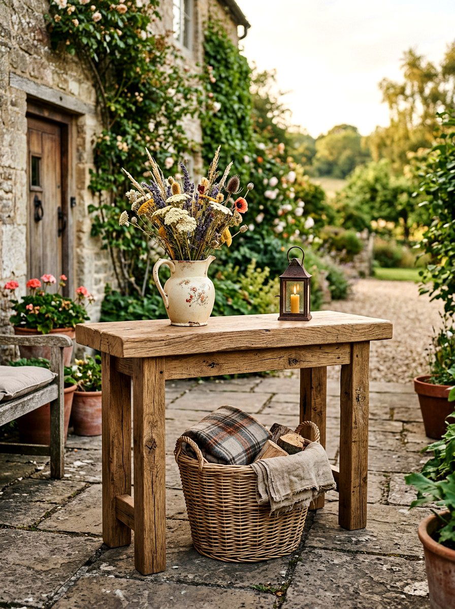 Rustic Console Table - 30 console styling ideas