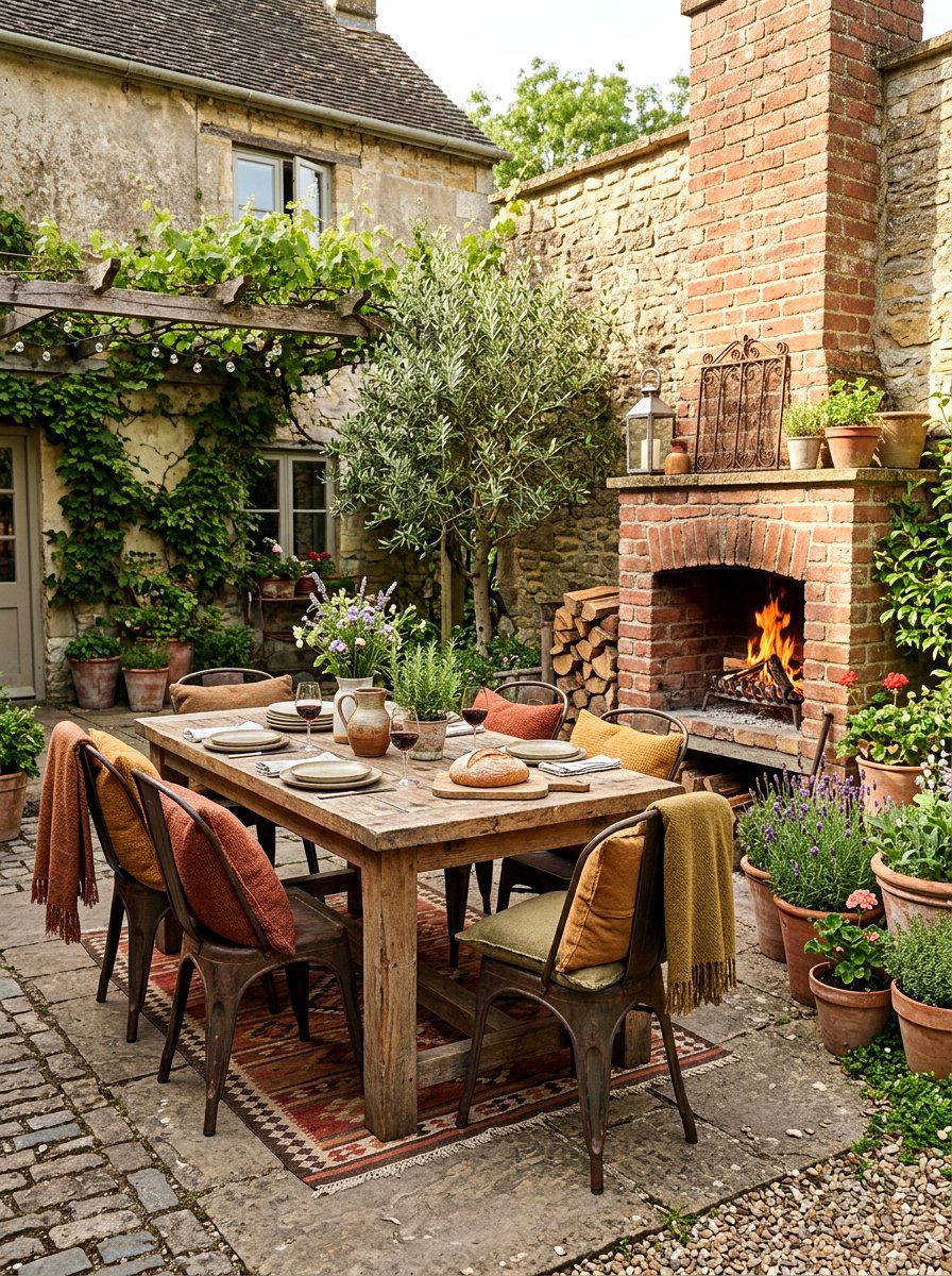 Rustic Courtyard Furniture - 30 courtyard conversation area ideas